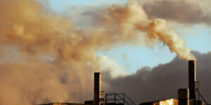 Air pollution from a factory